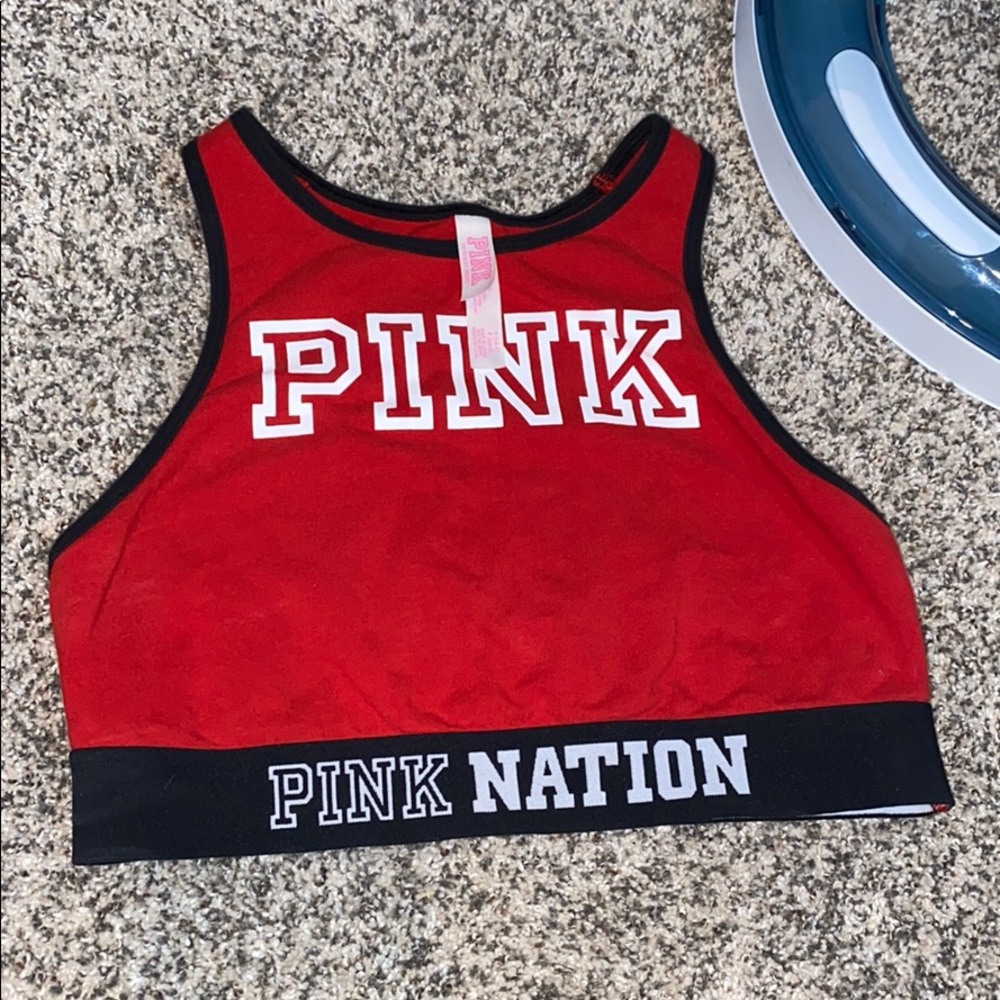 Limited PINK Crop Haute Court Pink Sports Bra